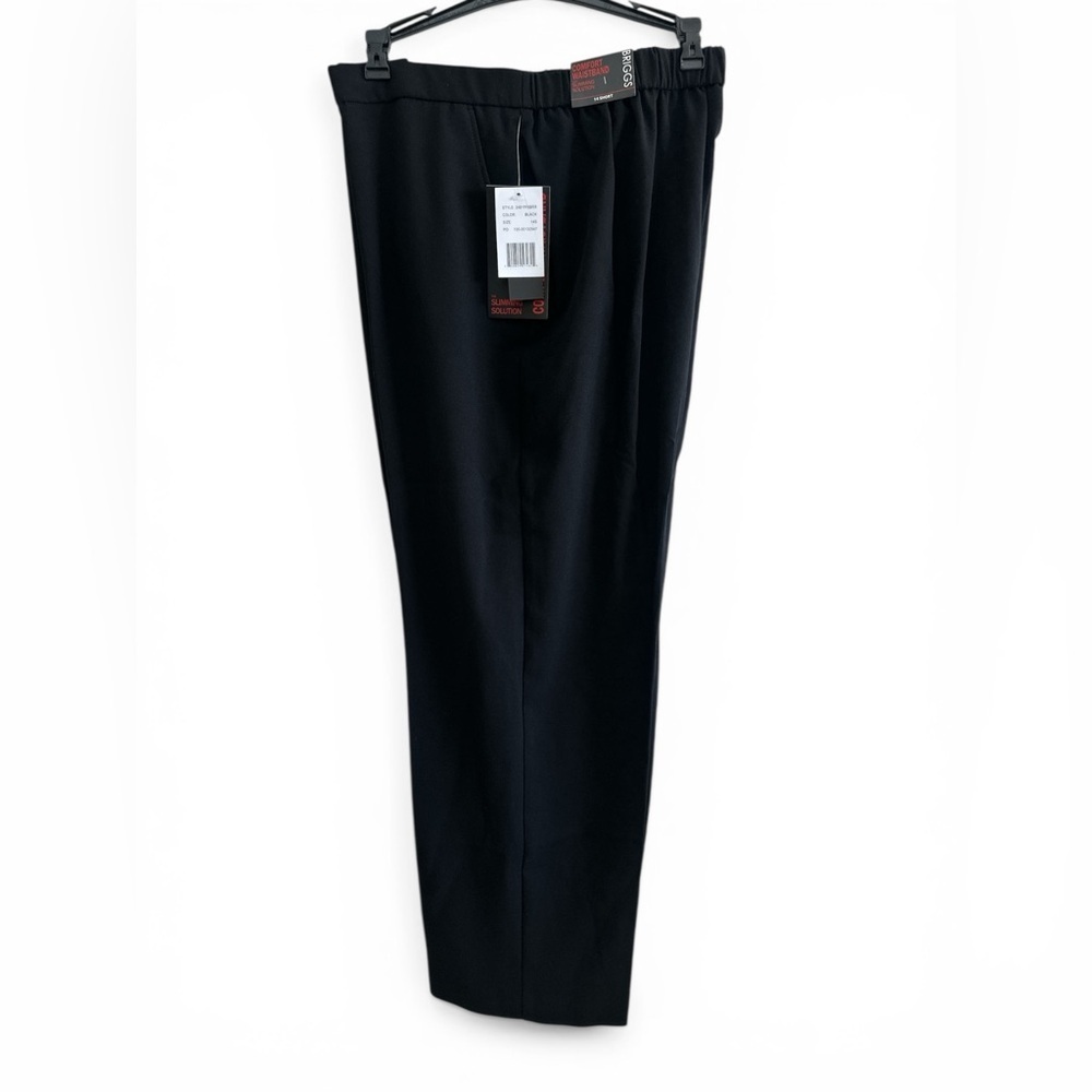 Briggs Black Dress Pants Size 14 Short Comfort Waistband Slimming Solution NWT